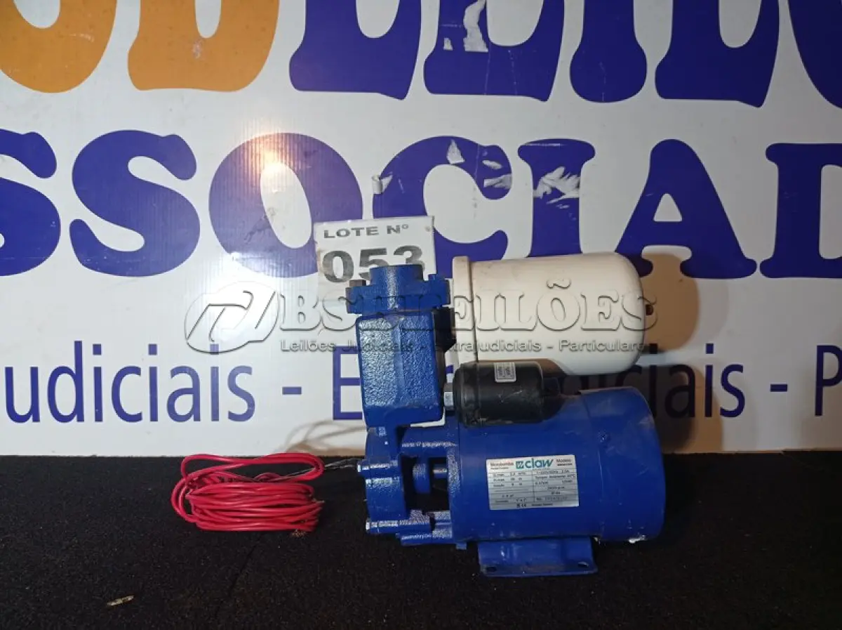 LOTE 053 - 01 - BOMBA PRESSURIZADORA WMPAP130H CLAW 0,5CV 220VOLTS (NO ESTADO, NÃO SABEMOS SE FUNCIONA. LEILÃO NÃO TEM GARANTIA E NEM DEVOLUÇÃO, SUJEITO A POSSÍVEIS AVARIAS VISÍVEIS/OCULTAS E/OU AUSÊNCIA DE COMPONENTES)