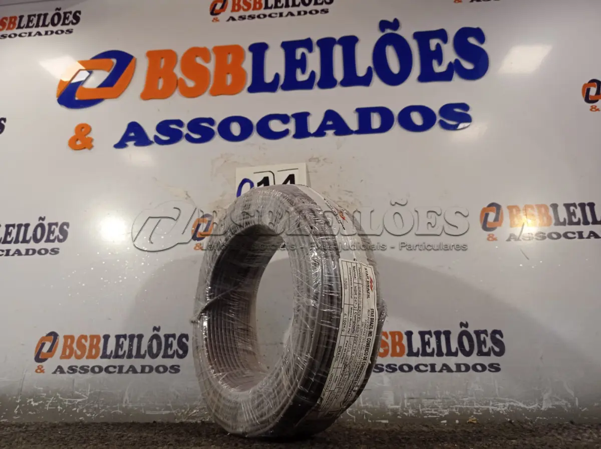 LOTE 014 - 01 ROLO DE CABO FLEXÍVEL 100M 1X4MM COR CINZA STAR BRAZIL COM SELO INMETRO. (NOVO). (NO ESTADO, NÃO SABEMOS SE FUNCIONA. LEILÃO NÃO TEM GARANTIA E NEM DEVOLUÇÃO).