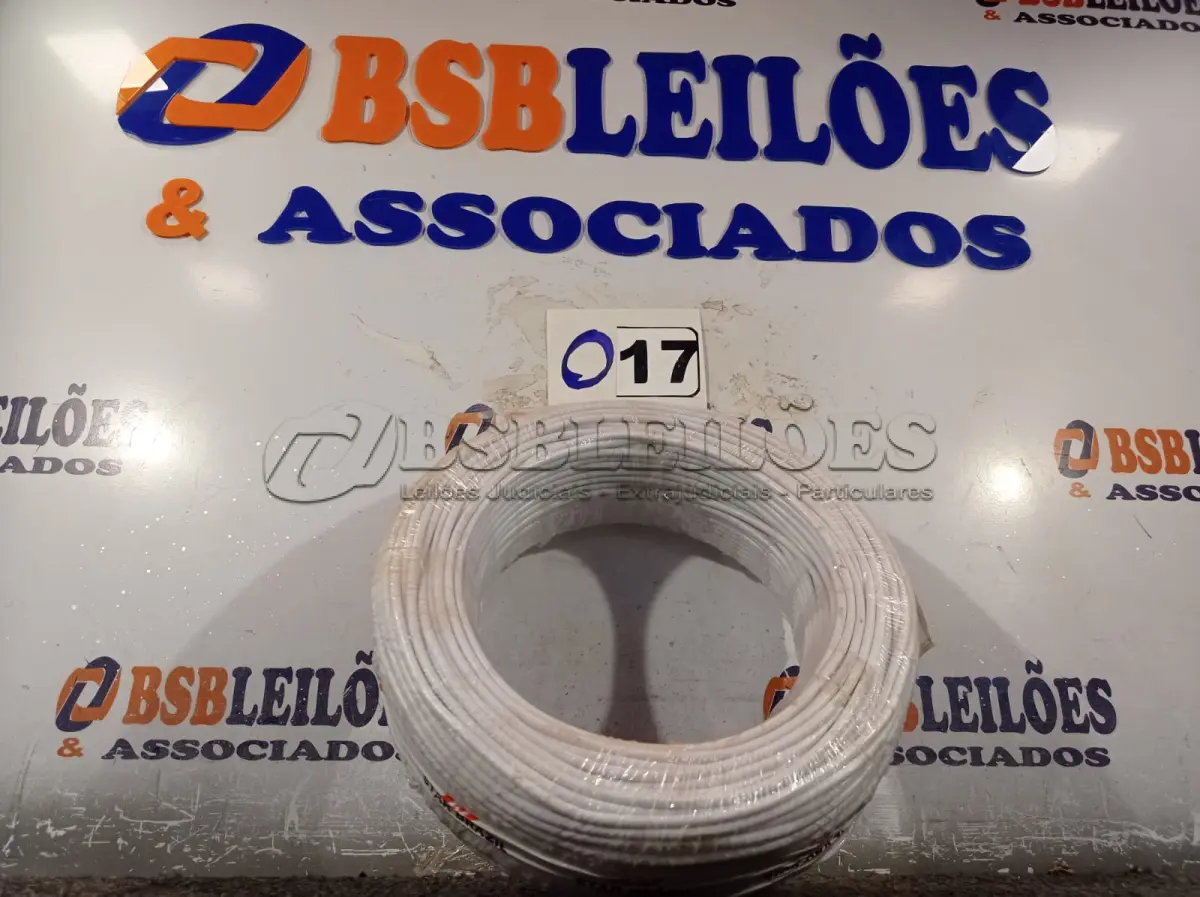 LOTE 017 - 01 ROLO DE CABO FLEXÍVEL 100M 1X4MM COR BRANCA STAR BRAZIL COM SELO INMETRO. (NOVO). (NO ESTADO, NÃO SABEMOS SE FUNCIONA. LEILÃO NÃO TEM GARANTIA E NEM DEVOLUÇÃO).
