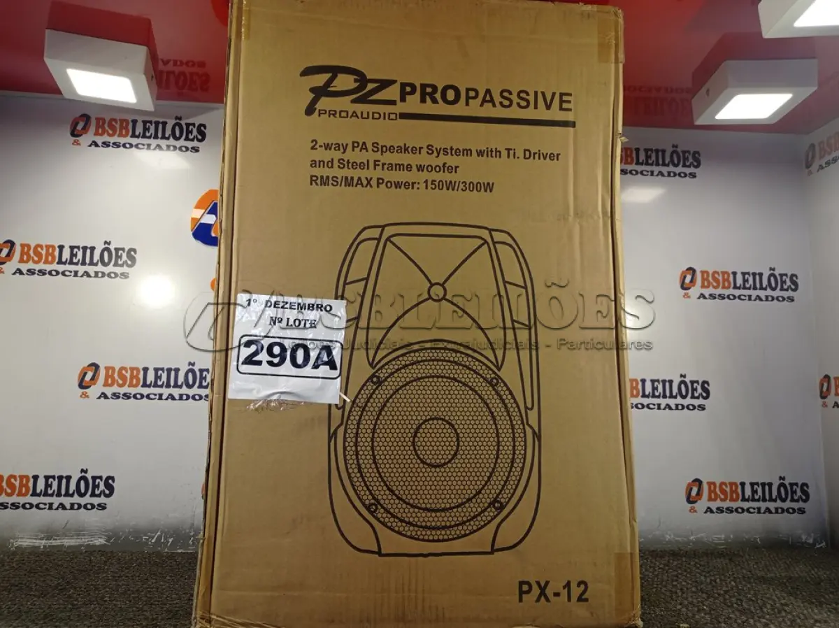LOTE 290 - 01 CAIXA DE SOM PASSIVA PRO ÁUDIO PX-12.(NOVA) (NO ESTADO) ATENÇÃO! FAZER A VISITAÇÃO ANTES DE ARREMATAR, NÃO SABEMOS SE FUNCIONA. LEILÃO NÃO TEM GARANTIA E NEM DEVOLUÇÃO, SUJEITO A POSSÍVEIS AVARIAS VISÍVEIS/OCULTAS E/OU AUSÊNCIA DE COMPONENTES.