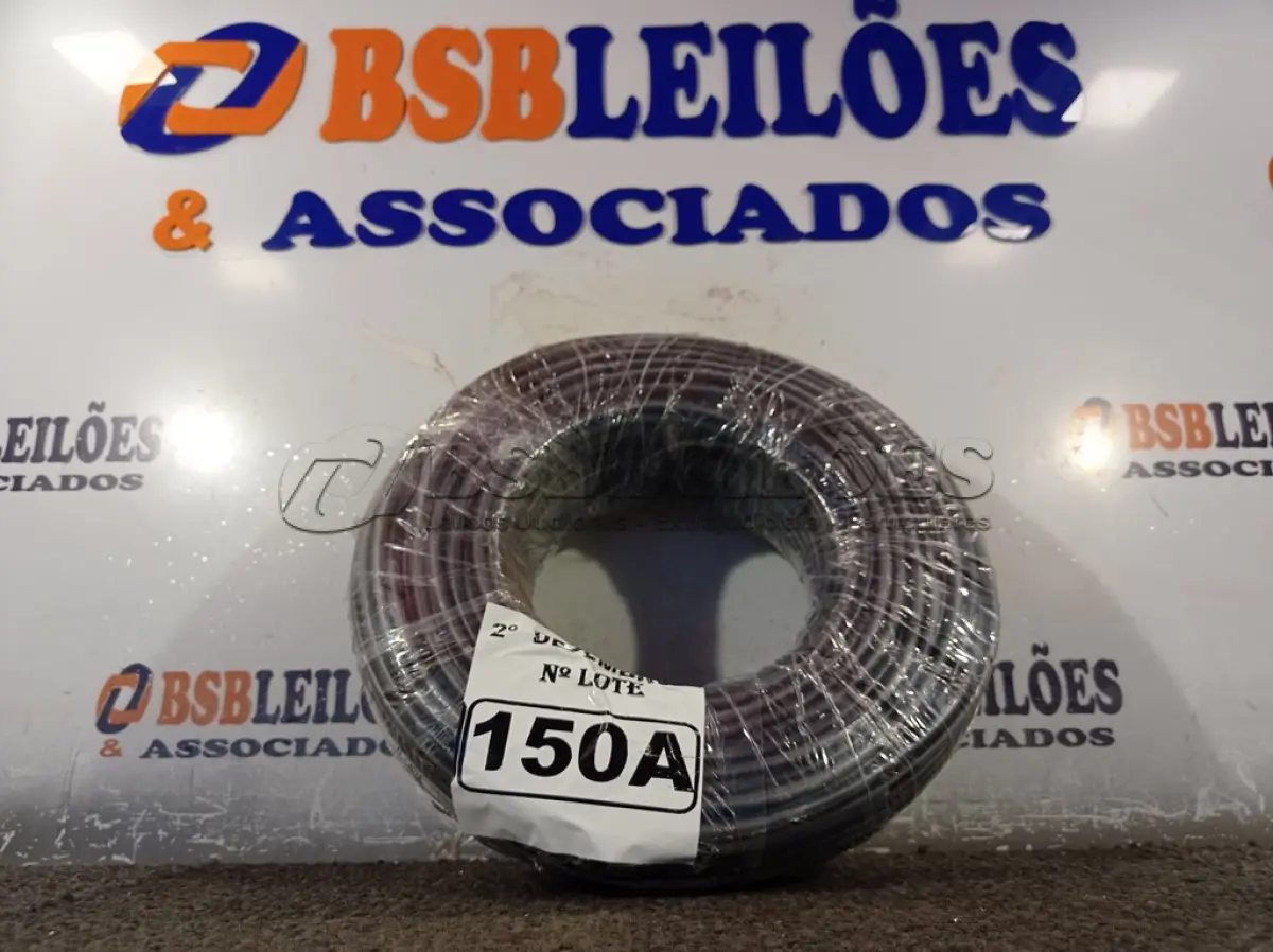 LOTE 150 - 01 ROLO DE CABO FLEXÍVEL 100M 1X10MM NA COR PRETA (NOVO). (NO ESTADO) ATENÇÃO! FAZER A VISITAÇÃO ANTES DE ARREMATAR, NÃO SABEMOS SE FUNCIONA. LEILÃO NÃO TEM GARANTIA E NEM DEVOLUÇÃO, SUJEITO A POSSÍVEIS AVARIAS VISÍVEIS/OCULTAS E/OU AUSÊNCIA DE COMPONENTES.