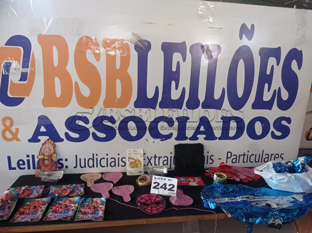 LOTE 242 - 50 - ITENS DE FESTA (APROXIMADAMENTE)(NO ESTADO, NÃO SABEMOS SE FUNCIONA. LEILÃO NÃO TEM GARANTIA E NEM DEVOLUÇÃO, SUJEITO A POSSÍVEIS AVARIAS VISÍVEIS/OCULTAS E/OU AUSÊNCIA DE COMPONENTES)