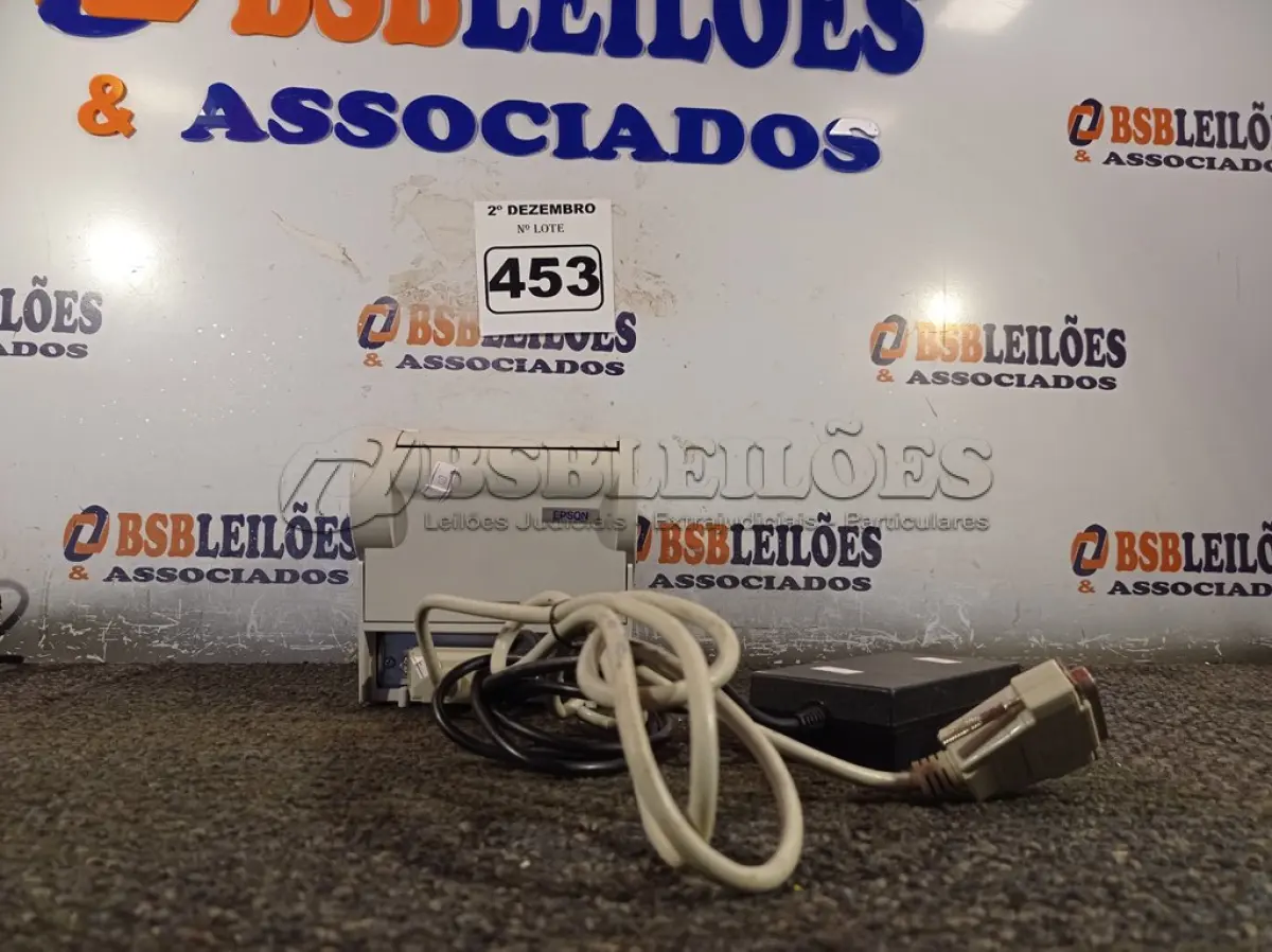 LOTE 453 - 01 IMPRESSORA DE CUPOM NÃO FISCAL MARCA EPSON COM FONTE. (NO ESTADO) ATENÇÃO! FAZER A VISITAÇÃO ANTES DE ARREMATAR, NÃO SABEMOS SE FUNCIONA. LEILÃO NÃO TEM GARANTIA E NEM DEVOLUÇÃO, SUJEITO A POSSÍVEIS AVARIAS VISÍVEIS/OCULTAS E/OU AUSÊNCIA DE COMPONENTES.