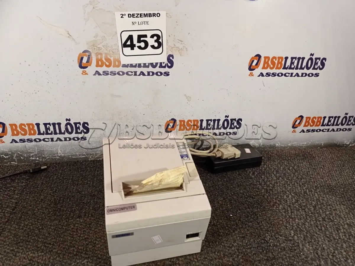 LOTE 453 - 01 IMPRESSORA DE CUPOM NÃO FISCAL MARCA EPSON COM FONTE. (NO ESTADO) ATENÇÃO! FAZER A VISITAÇÃO ANTES DE ARREMATAR, NÃO SABEMOS SE FUNCIONA. LEILÃO NÃO TEM GARANTIA E NEM DEVOLUÇÃO, SUJEITO A POSSÍVEIS AVARIAS VISÍVEIS/OCULTAS E/OU AUSÊNCIA DE COMPONENTES.