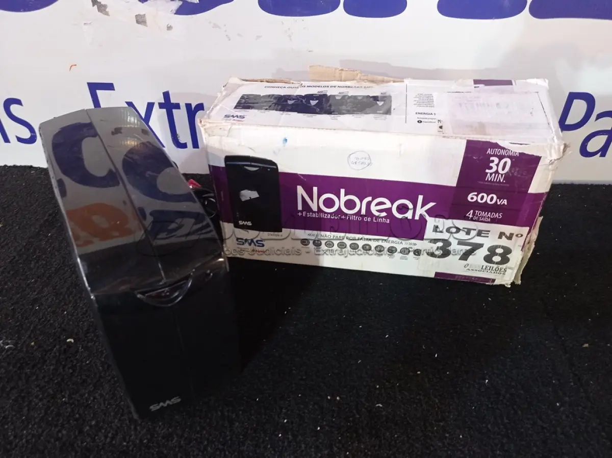 LOTE 378 - 01 - NOBREAK SMS 600VA STATION II (NO ESTADO, NÃO SABEMOS SE FUNCIONA. LEILÃO NÃO TEM GARANTIA E NEM DEVOLUÇÃO, SUJEITO A POSSÍVEIS AVARIAS VISÍVEIS/OCULTAS E/OU AUSÊNCIA DE COMPONENTES)