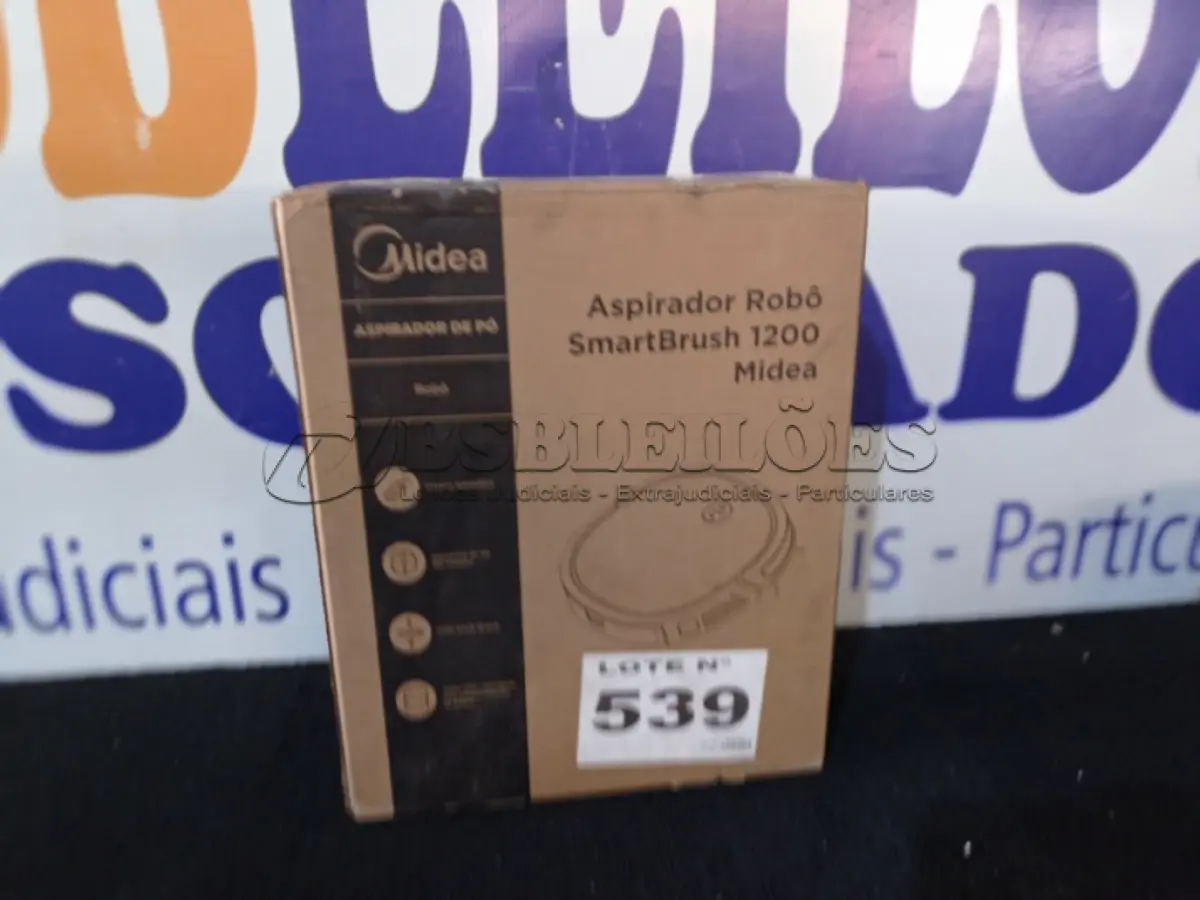 LOTE 539 - 01 - ASPIRADOR ROBÔ SMARTBRUSH 1200 MIDEA BRANCO (NO ESTADO, NÃO SABEMOS SE FUNCIONA. LEILÃO NÃO TEM GARANTIA E NEM DEVOLUÇÃO, SUJEITO A POSSÍVEIS AVARIAS VISÍVEIS/OCULTAS E/OU AUSÊNCIA DE COMPONENTES)