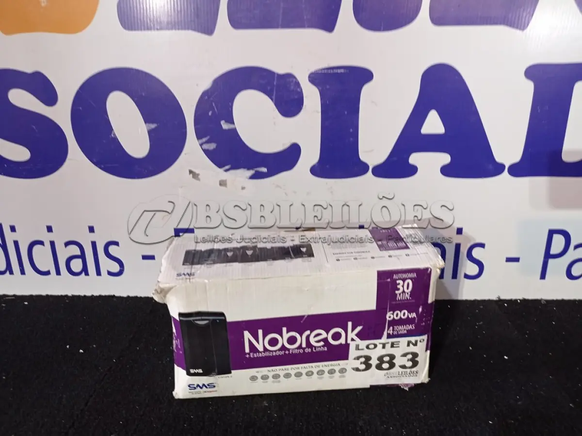 LOTE 383 - 01 - NOBREAK SMS 600VA STATION II (NO ESTADO, NÃO SABEMOS SE FUNCIONA. LEILÃO NÃO TEM GARANTIA E NEM DEVOLUÇÃO, SUJEITO A POSSÍVEIS AVARIAS VISÍVEIS/OCULTAS E/OU AUSÊNCIA DE COMPONENTES)