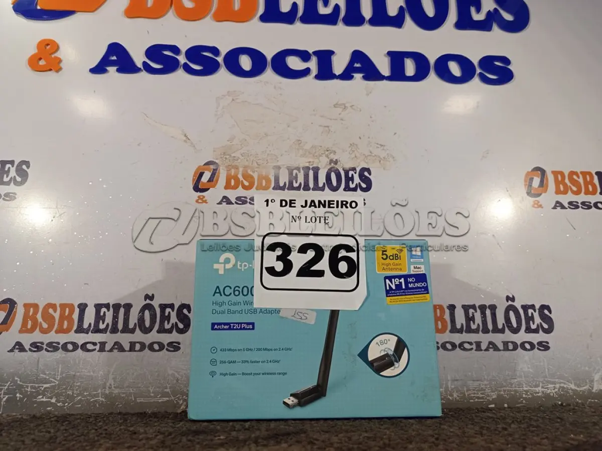 LOTE 326 - 01 ADAPTADOR WIRELESS TPLINK AC600. (NO ESTADO) ATENÇÃO! FAZER A VISITAÇÃO ANTES DE ARREMATAR, NÃO SABEMOS SE FUNCIONA. LEILÃO NÃO TEM GARANTIA E NEM DEVOLUÇÃO, SUJEITO A POSSÍVEIS AVARIAS VISÍVEIS/OCULTAS E/OU AUSÊNCIA DE COMPONENTES.