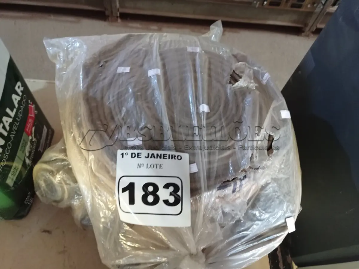 LOTE 183 - 02 ROLOS DE MANGUEIRA DE INCÊNDIO. (NO ESTADO) ATENÇÃO! FAZER A VISITAÇÃO ANTES DE ARREMATAR, NÃO SABEMOS SE FUNCIONA. LEILÃO NÃO TEM GARANTIA E NEM DEVOLUÇÃO, SUJEITO A POSSÍVEIS AVARIAS VISÍVEIS/OCULTAS E/OU AUSÊNCIA DE COMPONENTES.