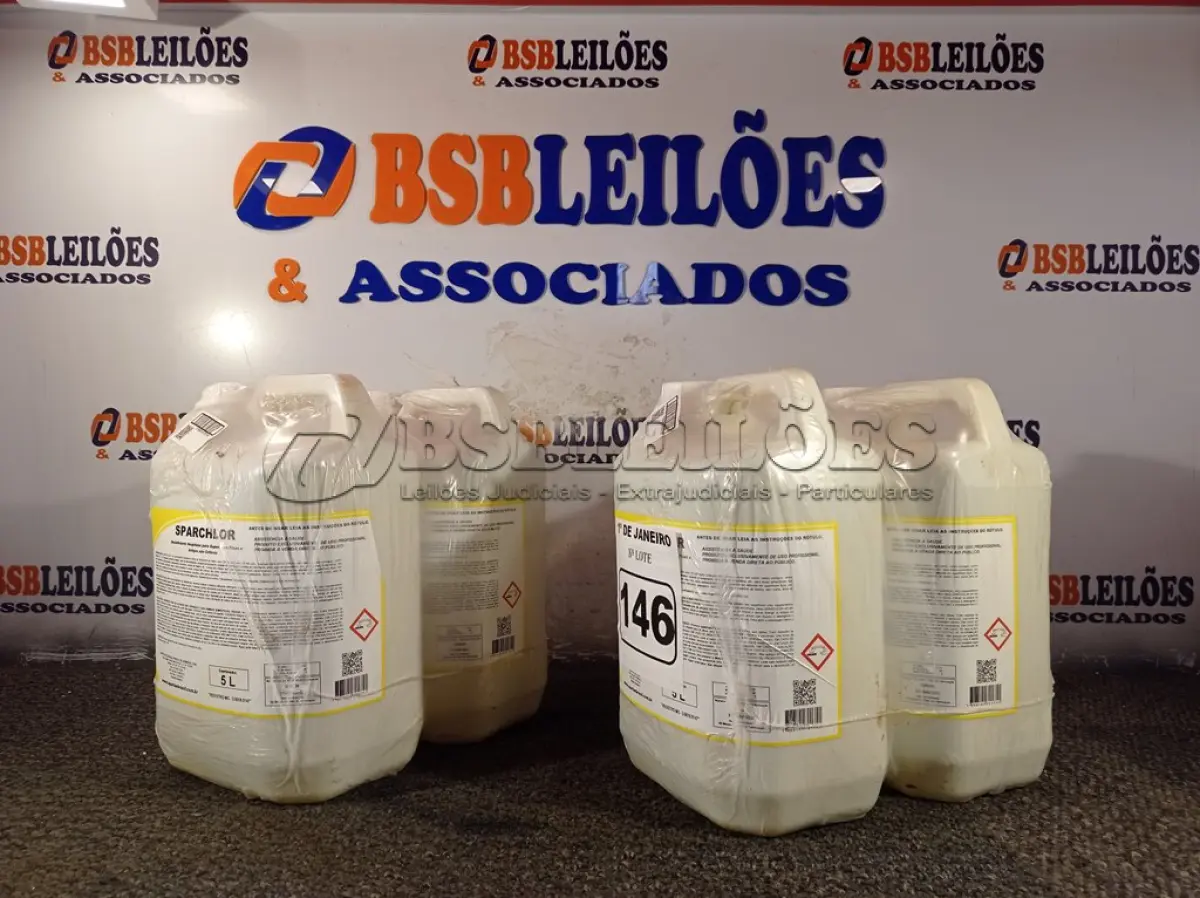 LOTE 146 - 20 LITROS DE DESINFETANTE HOSPITALAR PARA SUPERFÍCIES FIXAS E ARTIGOS NÃO CRÍTICOS. (NO ESTADO) ATENÇÃO! FAZER A VISITAÇÃO ANTES DE ARREMATAR, NÃO SABEMOS SE FUNCIONA. LEILÃO NÃO TEM GARANTIA E NEM DEVOLUÇÃO, SUJEITO A POSSÍVEIS AVARIAS VISÍVEIS/OCULTAS E/OU AUSÊNCIA DE COMPONENTES.