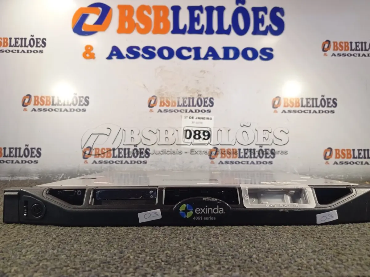LOTE 089 - 01 SERVIDOR EXINDA 4061 SERIES. (NO ESTADO) ATENÇÃO! FAZER A VISITAÇÃO ANTES DE ARREMATAR, NÃO SABEMOS SE FUNCIONA. LEILÃO NÃO TEM GARANTIA E NEM DEVOLUÇÃO, SUJEITO A POSSÍVEIS AVARIAS VISÍVEIS/OCULTAS E/OU AUSÊNCIA DE COMPONENTES.