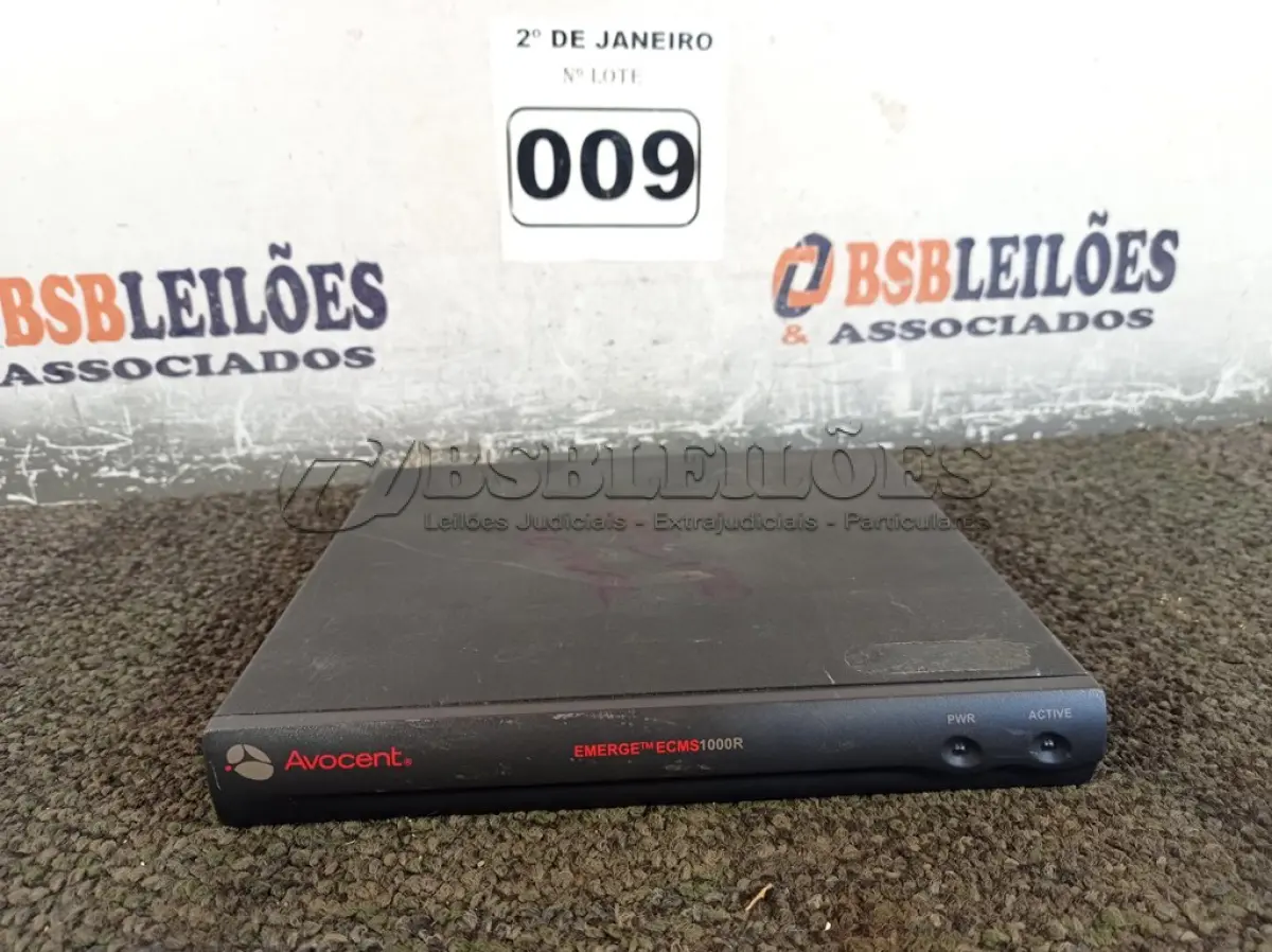 LOTE 009 - 01 AVOCENT EMERGE RECEPTOR ECMS1000R. (NO ESTADO) ATENÇÃO! FAZER A VISITAÇÃO ANTES DE ARREMATAR, NÃO SABEMOS SE FUNCIONA. LEILÃO NÃO TEM GARANTIA E NEM DEVOLUÇÃO, SUJEITO A POSSÍVEIS AVARIAS VISÍVEIS/OCULTAS E/OU AUSÊNCIA DE COMPONENTES.