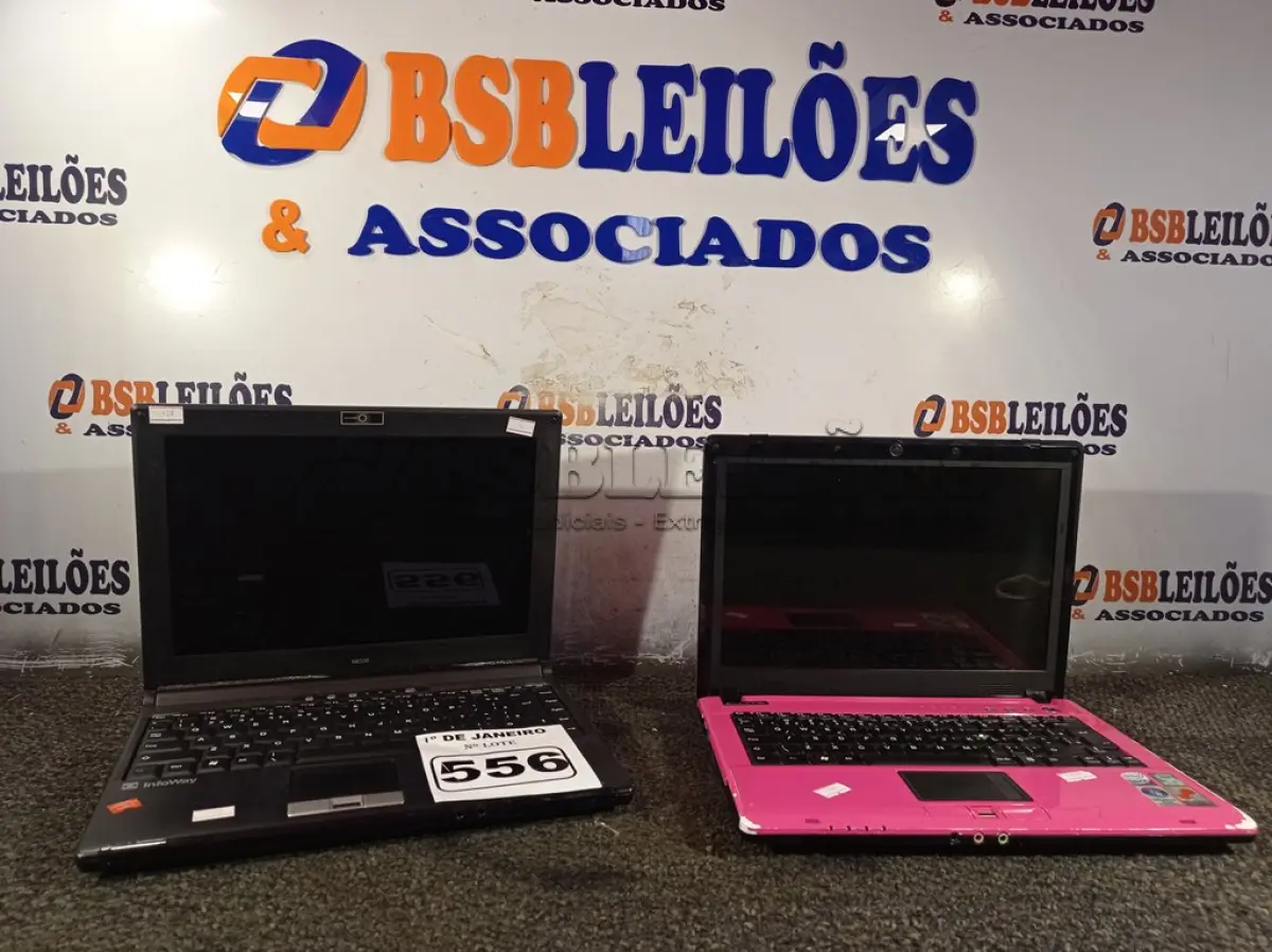 LOTE 556 - 02 NOTEBOOK’S MARCAS E MODELOS DIVERSOS. (NO ESTADO) ATENÇÃO! FAZER A VISITAÇÃO ANTES DE ARREMATAR, NÃO SABEMOS SE FUNCIONA. LEILÃO NÃO TEM GARANTIA E NEM DEVOLUÇÃO, SUJEITO A POSSÍVEIS AVARIAS VISÍVEIS/OCULTAS E/OU AUSÊNCIA DE COMPONENTES.