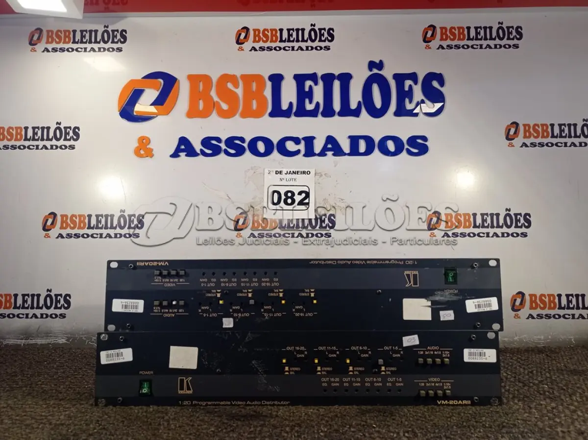 LOTE 082 - 02 PROGRAMADORES DE VÍDEO E ÁUDIO 1:20 MODELO: VM-20ARII 110V.(NO ESTADO) ATENÇÃO! FAZER A VISITAÇÃO ANTES DE ARREMATAR, NÃO SABEMOS SE FUNCIONA. LEILÃO NÃO TEM GARANTIA E NEM DEVOLUÇÃO, SUJEITO A POSSÍVEIS AVARIAS VISÍVEIS/OCULTAS E/OU AUSÊNCIA DE COMPONENTES.