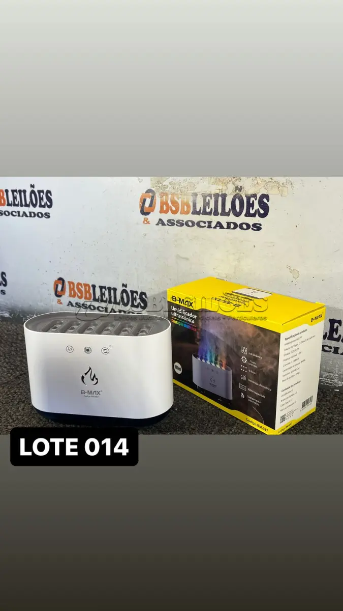 LOTE 014 - 01 UMIDIFICADOR DE AR E AROMATIZADOR COM LED MULTICORES( NOVO ) ( NO ESTADO )