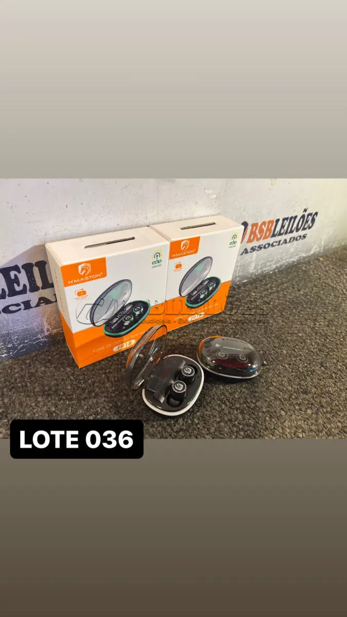 LOTE 036 - 02 FONES DE OUVIDO BLUETOOTH( NOVO ) ( NO ESTADO )