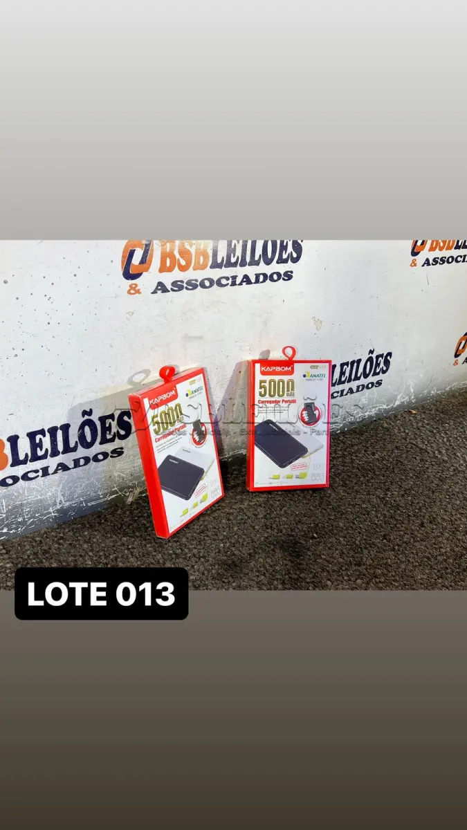 LOTE 013 - 02 POWERBANKS DE 5000MAH MODELO SLIM( NOVO ) ( NO ESTADO )