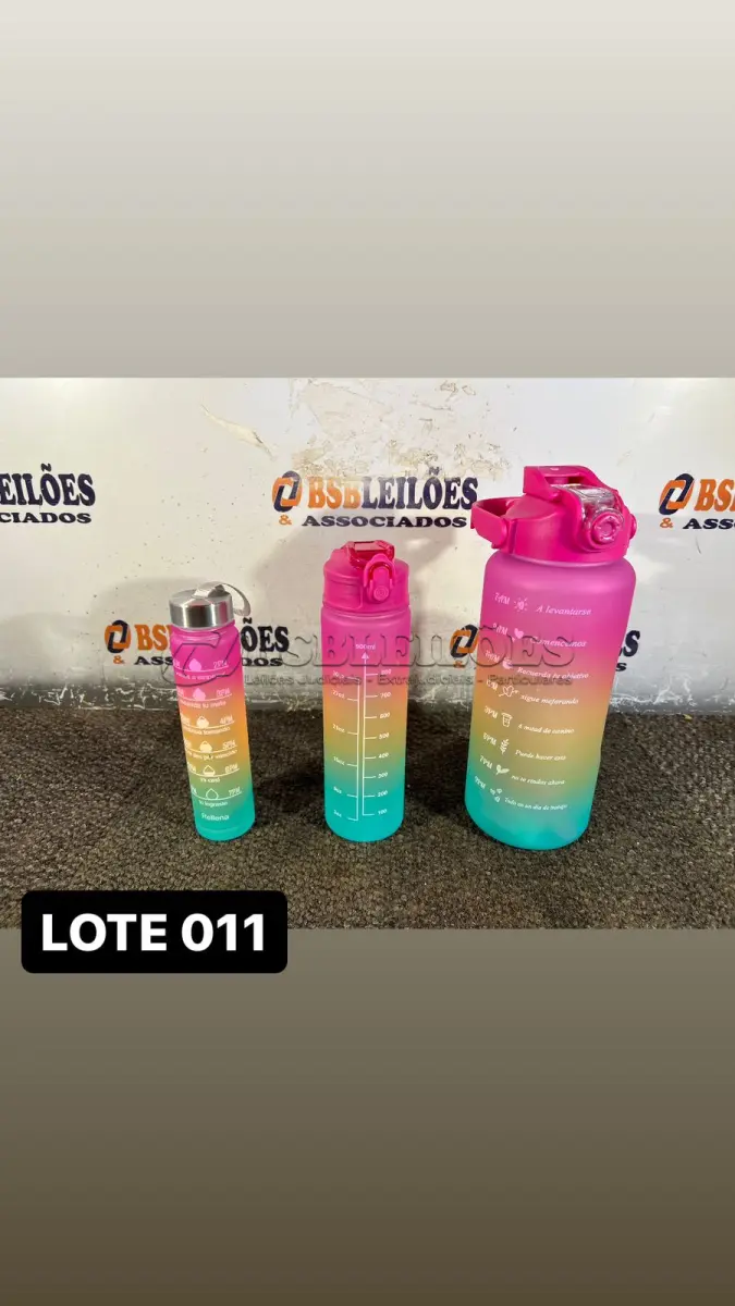 LOTE 011 - 01 KIT COM 3 GARRAFAS DE TAMANHOS DISTINTOS( NOVO ) ( NO ESTADO )