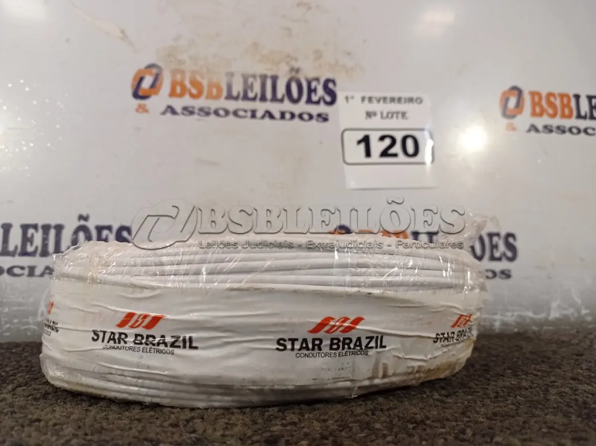 LOTE 120 - 01 ROLO DE CABO FLEXÍVEL 100M 1X2,5MM NA COR BRANCA(NOVO). (NO ESTADO) ATENÇÃO! FAZER A VISITAÇÃO ANTES DE ARREMATAR, NÃO SABEMOS SE FUNCIONA. LEILÃO NÃO TEM GARANTIA E NEM DEVOLUÇÃO, SUJEITO A POSSÍVEIS AVARIAS VISÍVEIS/OCULTAS E/OU AUSÊNCIA DE COMPONENTES.