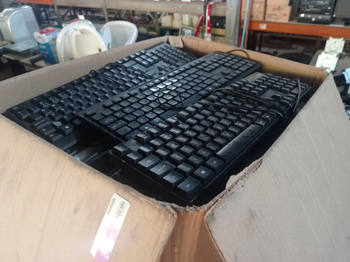 LOTE 208 - 01 LOTE COM GRANDE QUANTIDADE DE TECLADOS PARA PC MARCAS E MODELOS DIVERSOS. (NO ESTADO) ATENÇÃO! FAZER A VISITAÇÃO ANTES DE ARREMATAR, NÃO SABEMOS SE FUNCIONA. LEILÃO NÃO TEM GARANTIA E NEM DEVOLUÇÃO, SUJEITO A POSSÍVEIS AVARIAS VISÍVEIS/OCULTAS E/OU AUSÊNCIA DE COMPONENTES.