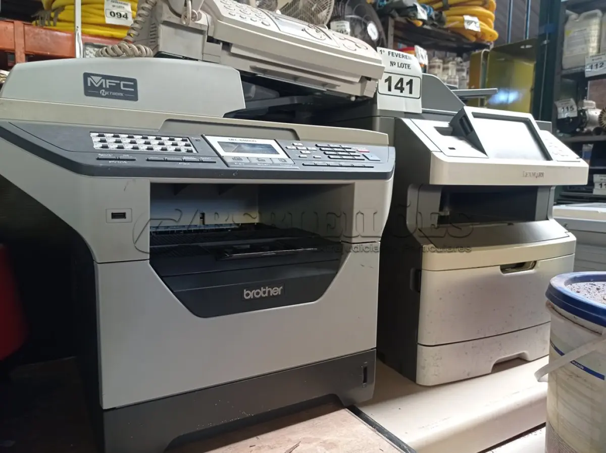 LOTE 141 - 01 APARELHO DE FAX E 02 IMPRESSORAS MULTIFUNCIONAIS SENDO 01 BROTHER MFC-8480DN E 01 LEXMARK X464. (NO ESTADO) ATENÇÃO! FAZER A VISITAÇÃO ANTES DE ARREMATAR, NÃO SABEMOS SE FUNCIONA. LEILÃO NÃO TEM GARANTIA E NEM DEVOLUÇÃO, SUJEITO A POSSÍVEIS AVARIAS VISÍVEIS/OCULTAS E/OU AUSÊNCIA DE COMPONENTES.