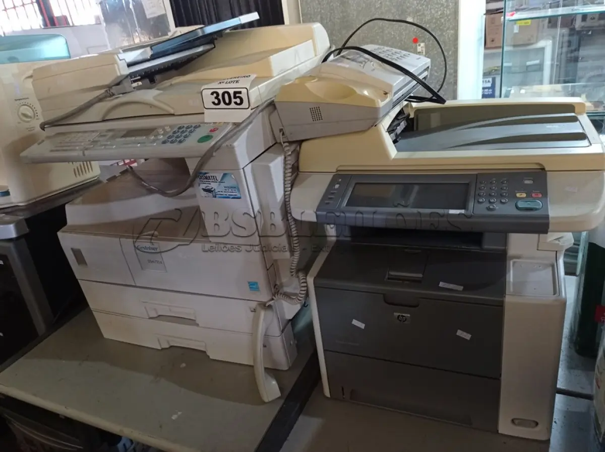 LOTE 305 - 01 APARELHO DE FAX E 02 IMPRESSORAS MULTIFUNCIONAL MARCAS E MODELOS DIVERSOS. (NO ESTADO) ATENÇÃO! FAZER A VISITAÇÃO ANTES DE ARREMATAR, NÃO SABEMOS SE FUNCIONA. LEILÃO NÃO TEM GARANTIA E NEM DEVOLUÇÃO, SUJEITO A POSSÍVEIS AVARIAS VISÍVEIS/OCULTAS E/OU AUSÊNCIA DE COMPONENTES.