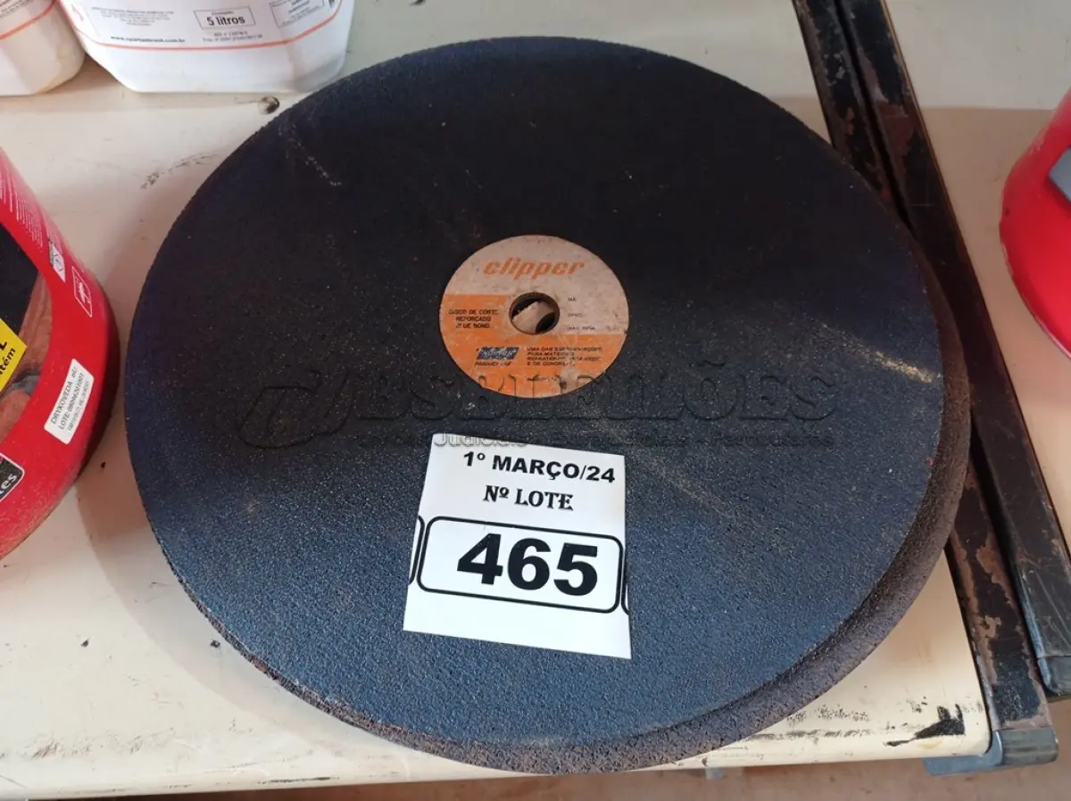 LOTE 465 - 05 DISCOS DE POLICORTE. (NO ESTADO) ATENÇÃO! FAZER A VISITAÇÃO ANTES DE ARREMATAR, NÃO SABEMOS SE FUNCIONA. LEILÃO NÃO TEM GARANTIA E NEM DEVOLUÇÃO, SUJEITO A POSSÍVEIS AVARIAS VISÍVEIS/OCULTAS E/OU AUSÊNCIA DE COMPONENTES.
