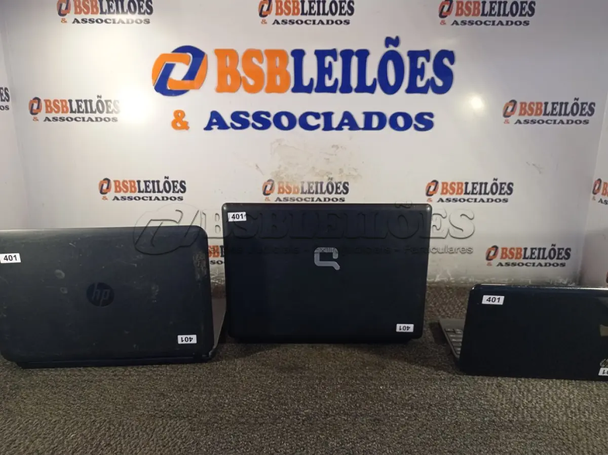 LOTE 511 - 03 NOTEBOOKS PARA RETIRADA DE PEÇAS. (NO ESTADO) ATENÇÃO! FAZER A VISITAÇÃO ANTES DE ARREMATAR, NÃO SABEMOS SE FUNCIONA. LEILÃO NÃO TEM GARANTIA E NEM DEVOLUÇÃO, SUJEITO A POSSÍVEIS AVARIAS VISÍVEIS/OCULTAS E/OU AUSÊNCIA DE COMPONENTES.