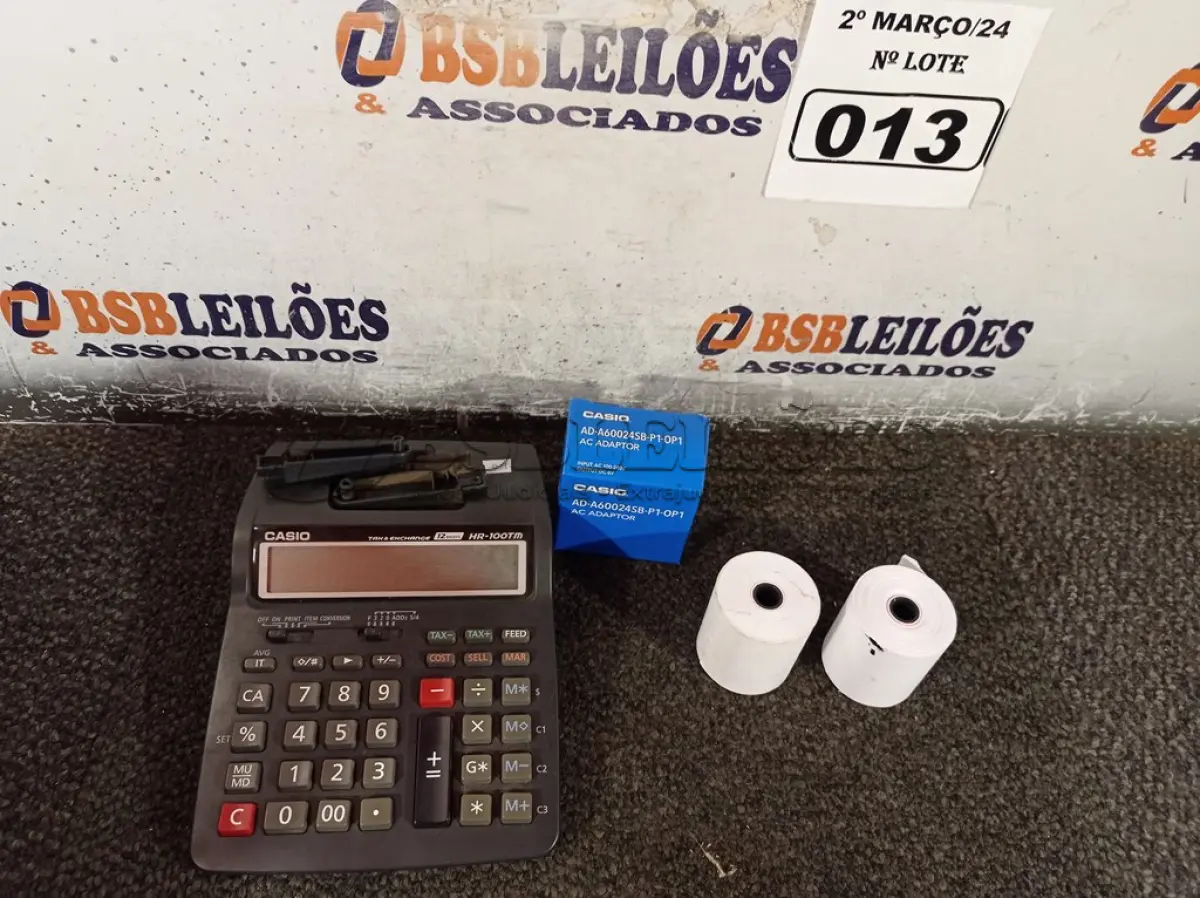 LOTE 013 - 01 CALCULADORA CASSIO HR-100(NOVA). (NO ESTADO) ATENÇÃO! FAZER A VISITAÇÃO ANTES DE ARREMATAR, NÃO SABEMOS SE FUNCIONA. LEILÃO NÃO TEM GARANTIA E NEM DEVOLUÇÃO, SUJEITO A POSSÍVEIS AVARIAS VISÍVEIS/OCULTAS E/OU AUSÊNCIA DE COMPONENTES.