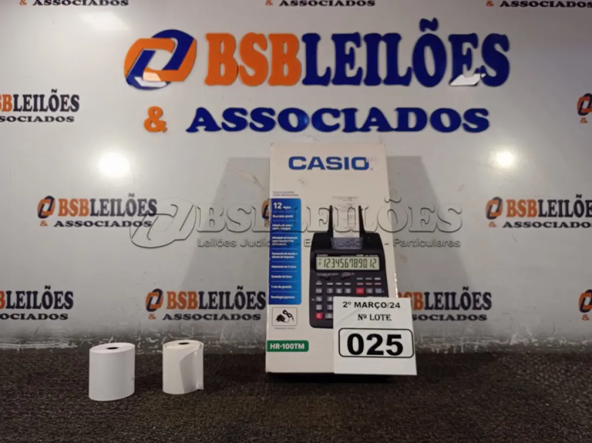 LOTE 025 - 01 CALCULADORA CASSIO HR-100(NOVA). (NO ESTADO) ATENÇÃO! FAZER A VISITAÇÃO ANTES DE ARREMATAR, NÃO SABEMOS SE FUNCIONA. LEILÃO NÃO TEM GARANTIA E NEM DEVOLUÇÃO, SUJEITO A POSSÍVEIS AVARIAS VISÍVEIS/OCULTAS E/OU AUSÊNCIA DE COMPONENTES.