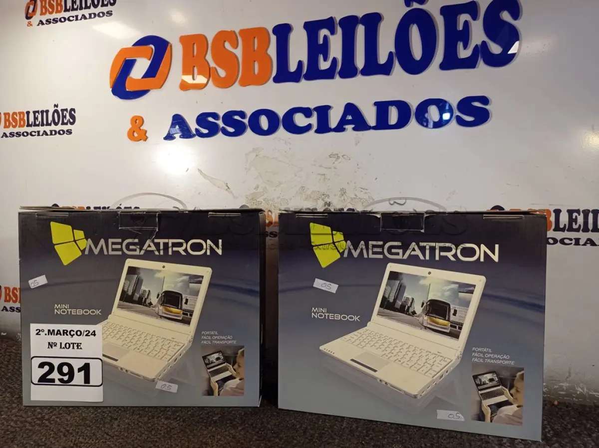 LOTE 291 - 02 MINIS NOTEBOOK MEGATRON. (NO ESTADO) ATENÇÃO! FAZER A VISITAÇÃO ANTES DE ARREMATAR, NÃO SABEMOS SE FUNCIONA. LEILÃO NÃO TEM GARANTIA E NEM DEVOLUÇÃO, SUJEITO A POSSÍVEIS AVARIAS VISÍVEIS/OCULTAS E/OU AUSÊNCIA DE COMPONENTES.