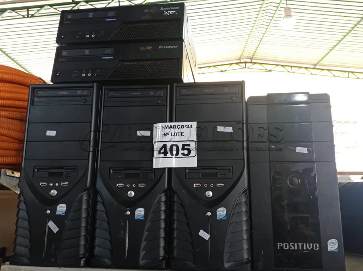 LOTE 405 - 06 CPU’S MARCAS E MODELOS DIVERSOS PARA RETIRADA DE PEÇAS. (NO ESTADO) ATENÇÃO! FAZER A VISITAÇÃO ANTES DE ARREMATAR, NÃO SABEMOS SE FUNCIONA. LEILÃO NÃO TEM GARANTIA E NEM DEVOLUÇÃO, SUJEITO A POSSÍVEIS AVARIAS VISÍVEIS/OCULTAS E/OU AUSÊNCIA DE COMPONENTES.