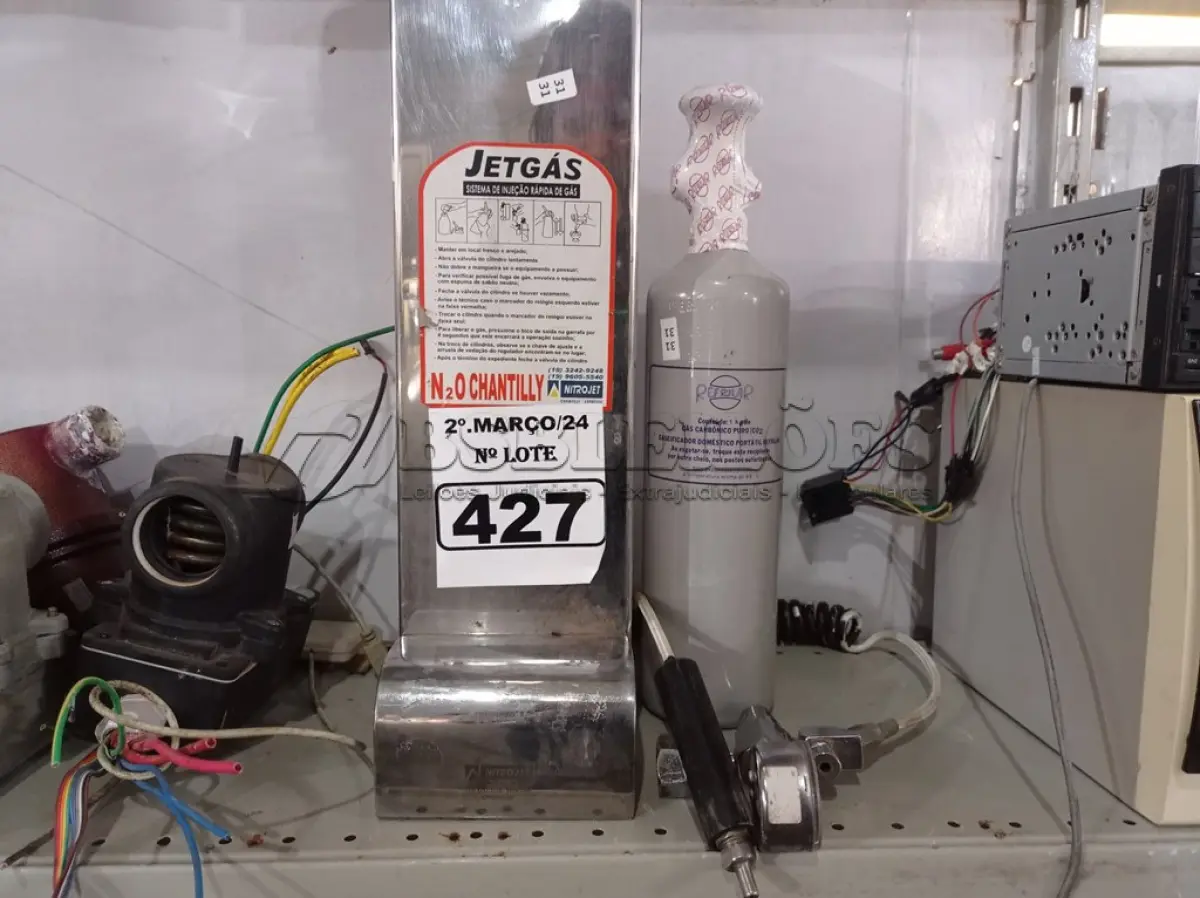 LOTE 427 - 01 SISTEMA DE INJEÇÃO RÁPIDA DE GÁS. (NO ESTADO) ATENÇÃO! FAZER A VISITAÇÃO ANTES DE ARREMATAR, NÃO SABEMOS SE FUNCIONA. LEILÃO NÃO TEM GARANTIA E NEM DEVOLUÇÃO, SUJEITO A POSSÍVEIS AVARIAS VISÍVEIS/OCULTAS E/OU AUSÊNCIA DE COMPONENTES.