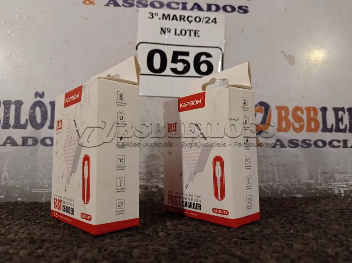 LOTE 056 - 02 CARREGADORES USB TIPO “C”. (NO ESTADO) ATENÇÃO! FAZER A VISITAÇÃO ANTES DE ARREMATAR, NÃO SABEMOS SE FUNCIONA. LEILÃO NÃO TEM GARANTIA E NEM DEVOLUÇÃO, SUJEITO A POSSÍVEIS AVARIAS VISÍVEIS/OCULTAS E/OU AUSÊNCIA DE COMPONENTES.