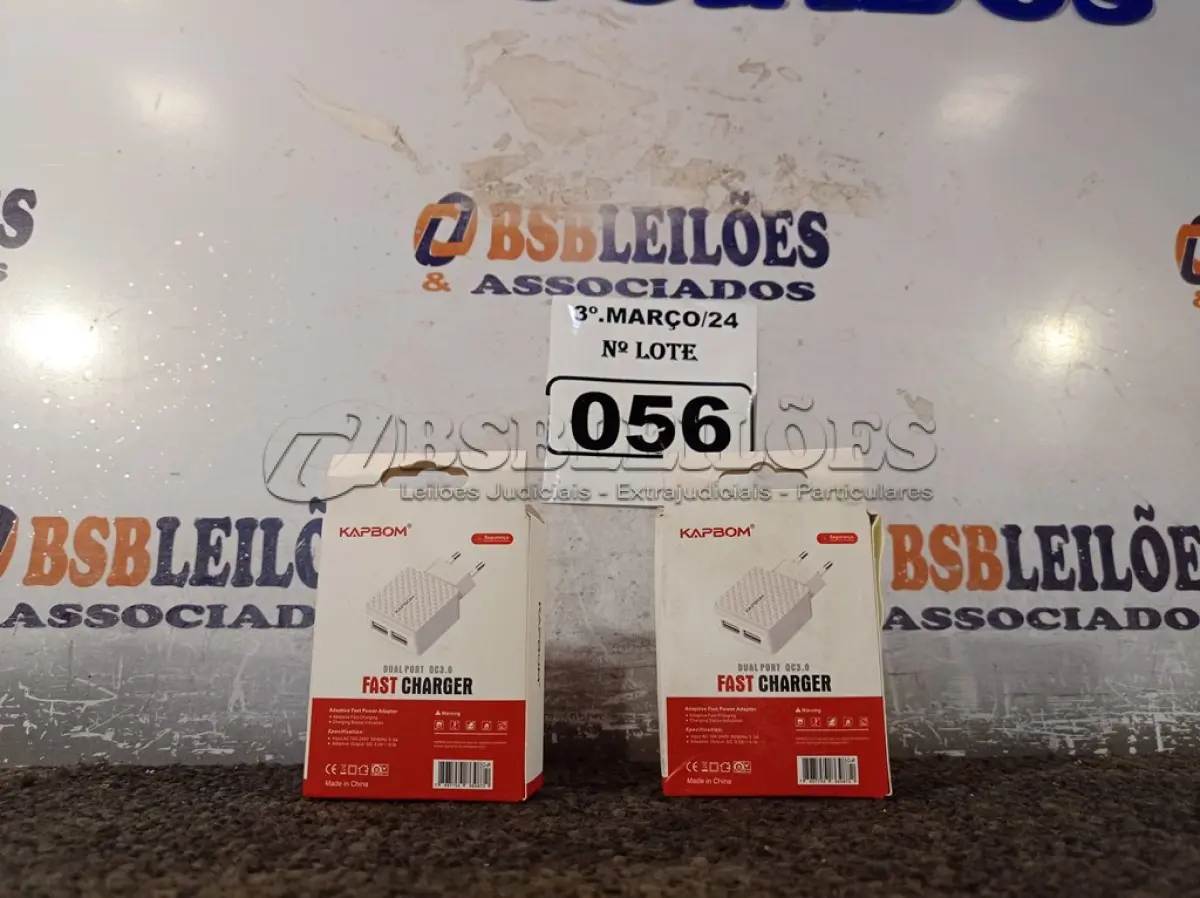LOTE 056 - 02 CARREGADORES USB TIPO “C”. (NO ESTADO) ATENÇÃO! FAZER A VISITAÇÃO ANTES DE ARREMATAR, NÃO SABEMOS SE FUNCIONA. LEILÃO NÃO TEM GARANTIA E NEM DEVOLUÇÃO, SUJEITO A POSSÍVEIS AVARIAS VISÍVEIS/OCULTAS E/OU AUSÊNCIA DE COMPONENTES.
