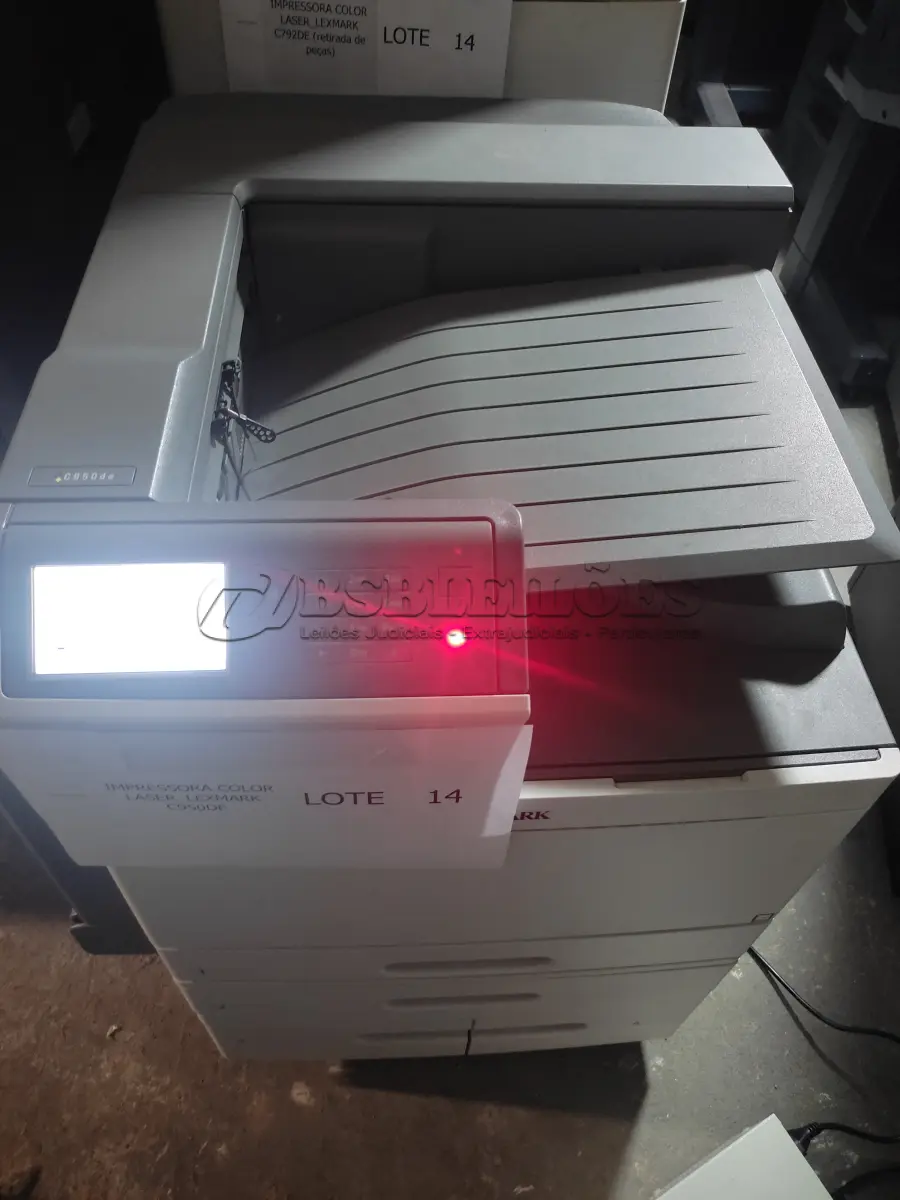 LOTE 014 - 01 IMPRESSORA COLOR LASER_LEXMARK C950DE, 01 MULTIFUNCIONAL COLOR LASER_LEXMARK X792DE, 01 MULTIFUNCIONAL COLOR LASER_LEXMARK X792DE, 01 IMPRESSORA COLOR LASER_LEXMARK C792DE (RETIRADA DE PEÇAS), 01IMPRESSORA COLOR LASER_LEXMARK C792DE (RETIRADA DE PEÇAS) (NO ESTADO)