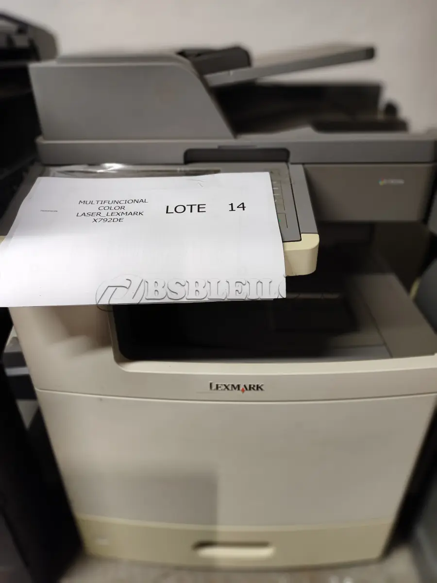 LOTE 014 - 01 IMPRESSORA COLOR LASER_LEXMARK C950DE, 01 MULTIFUNCIONAL COLOR LASER_LEXMARK X792DE, 01 MULTIFUNCIONAL COLOR LASER_LEXMARK X792DE, 01 IMPRESSORA COLOR LASER_LEXMARK C792DE (RETIRADA DE PEÇAS), 01IMPRESSORA COLOR LASER_LEXMARK C792DE (RETIRADA DE PEÇAS) (NO ESTADO)