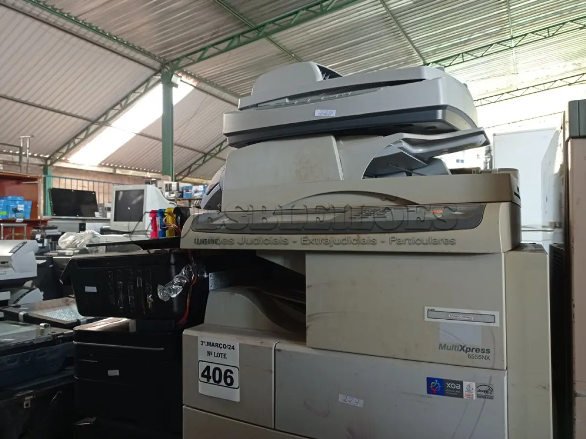 LOTE 406 - 10 IMPRESSORAS MARCAS E MODELOS DIVERSOS PARA RETIRADA DE PEÇAS. (NO ESTADO) ATENÇÃO! FAZER A VISITAÇÃO ANTES DE ARREMATAR, NÃO SABEMOS SE FUNCIONA. LEILÃO NÃO TEM GARANTIA E NEM DEVOLUÇÃO, SUJEITO A POSSÍVEIS AVARIAS VISÍVEIS/OCULTAS E/OU AUSÊNCIA DE COMPONENTES.