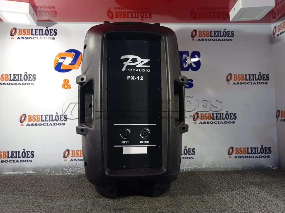 LOTE 454 - 01 CAIXA DE SOM PZ PROPASSIVE PRO ÁUDIO PX-12 (NOVA). (NO ESTADO) ATENÇÃO! FAZER A VISITAÇÃO ANTES DE ARREMATAR, NÃO SABEMOS SE FUNCIONA. LEILÃO NÃO TEM GARANTIA E NEM DEVOLUÇÃO, SUJEITO A POSSÍVEIS AVARIAS VISÍVEIS/OCULTAS E/OU AUSÊNCIA DE COMPONENTES.