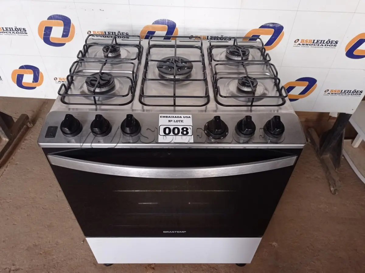 LOTE 008 - 01 FOGÃO 05 BOCAS BRASTEMP 220V (STOV 5 FLAMES) (NO ESTADO) AV9789F