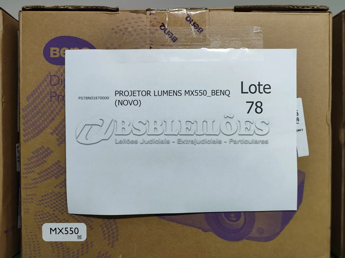 LOTE 078 - 08 PROJETORES LUMENS MX550_BENQ (NOVO). (NO ESTADO)