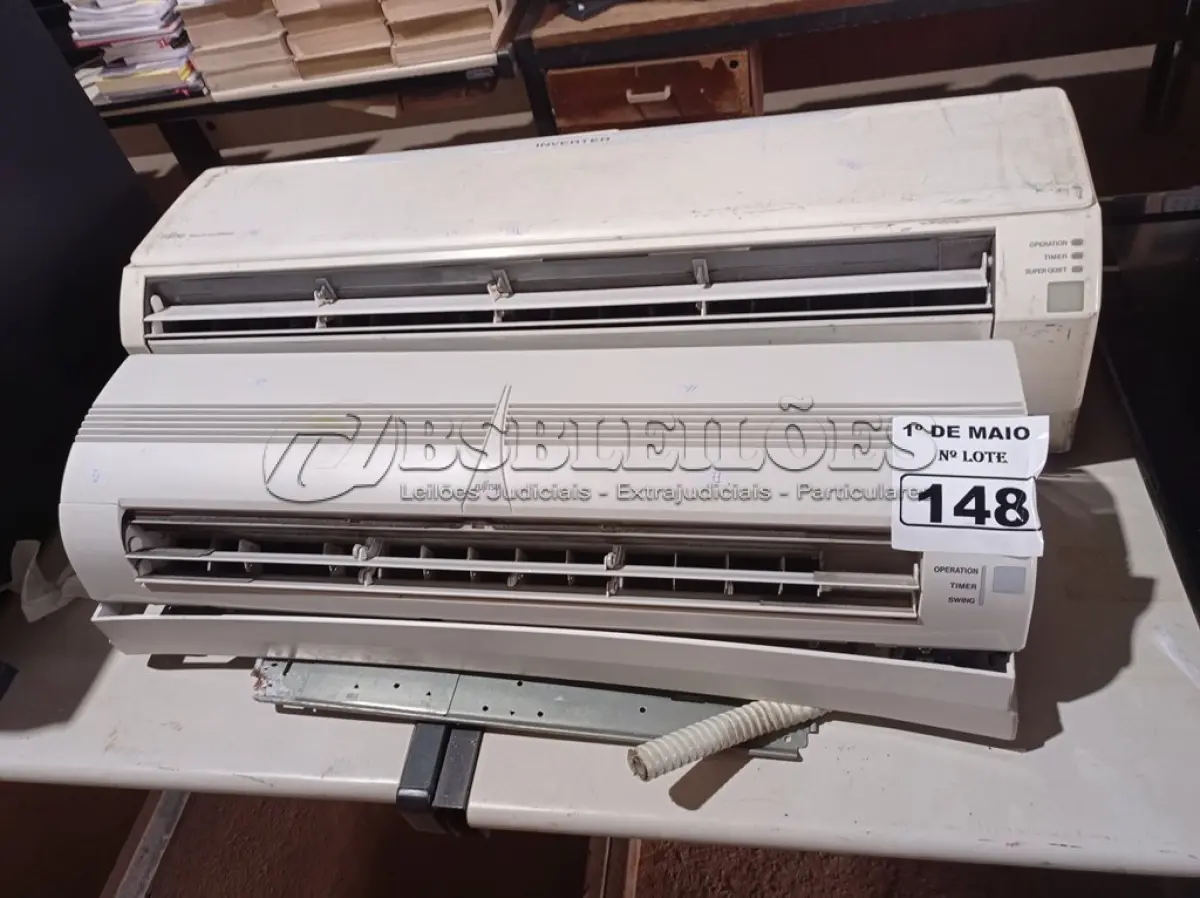 LOTE 148 - 02 EVAPORADORAS MARCAS FUJITSU. (NO ESTADO) ATENÇÃO! FAZER A VISITAÇÃO ANTES DE ARREMATAR, NÃO SABEMOS SE FUNCIONA. LEILÃO NÃO TEM GARANTIA E NEM DEVOLUÇÃO, SUJEITO A POSSÍVEIS AVARIAS VISÍVEIS/OCULTAS E/OU AUSÊNCIA DE COMPONENTES.