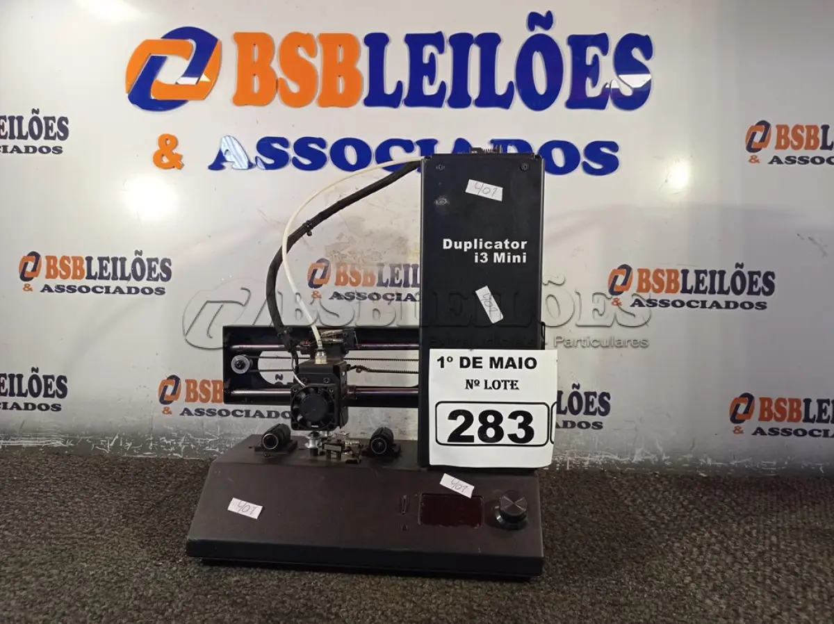 LOTE 283 - 01 IMPRESSORA 3D DUPLICATOR T3 MINI. (NO ESTADO) ATENÇÃO! FAZER A VISITAÇÃO ANTES DE ARREMATAR, NÃO SABEMOS SE FUNCIONA. LEILÃO NÃO TEM GARANTIA E NEM DEVOLUÇÃO, SUJEITO A POSSÍVEIS AVARIAS VISÍVEIS/OCULTAS E/OU AUSÊNCIA DE COMPONENTES.