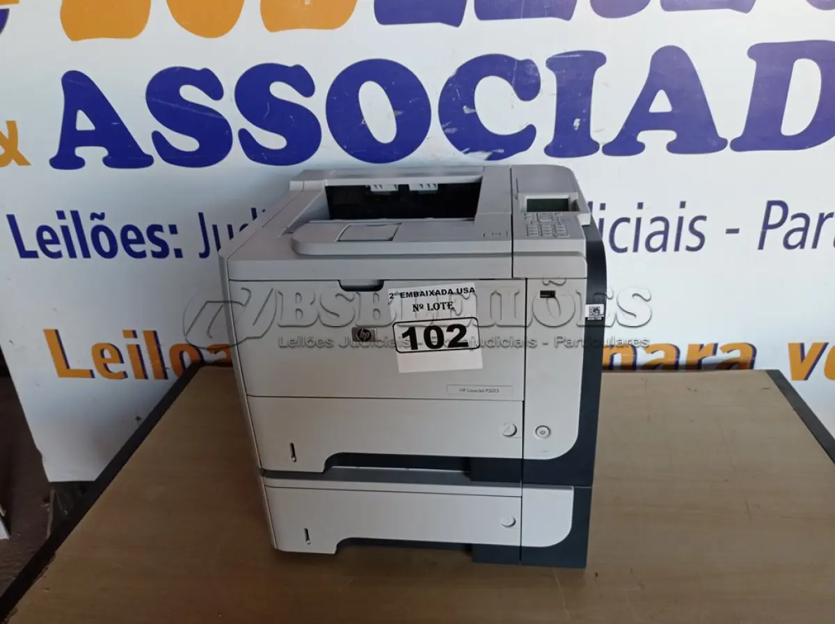 LOTE 102 - 01 IMPRESSORA LASERJET P3015. (PRINTER) (NO ESTADO) AV9719B