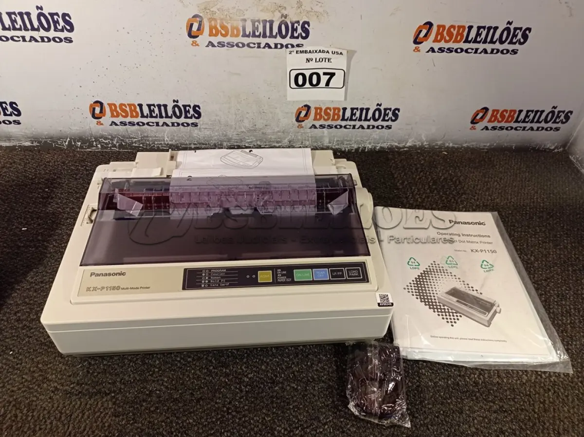 LOTE 007 - 01 IMPRESSORA MATRICIAL KX-P1150 PANASONIC. (PRINTER) (NO ESTADO) AV9634X