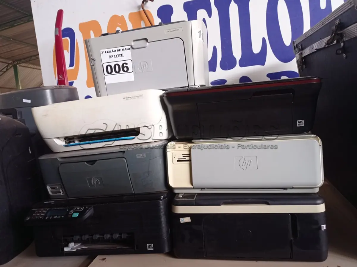 LOTE 006 - 14 IMPRESSORAS MARCAS E MODELOS DIVERSOS PARA RETIRADA DE PEÇAS. (NO ESTADO) ATENÇÃO! FAZER A VISITAÇÃO ANTES DE ARREMATAR, NÃO SABEMOS SE FUNCIONA. LEILÃO NÃO TEM GARANTIA E NEM DEVOLUÇÃO, SUJEITO A POSSÍVEIS AVARIAS VISÍVEIS/OCULTAS E/OU AUSÊNCIA DE COMPONENTES.