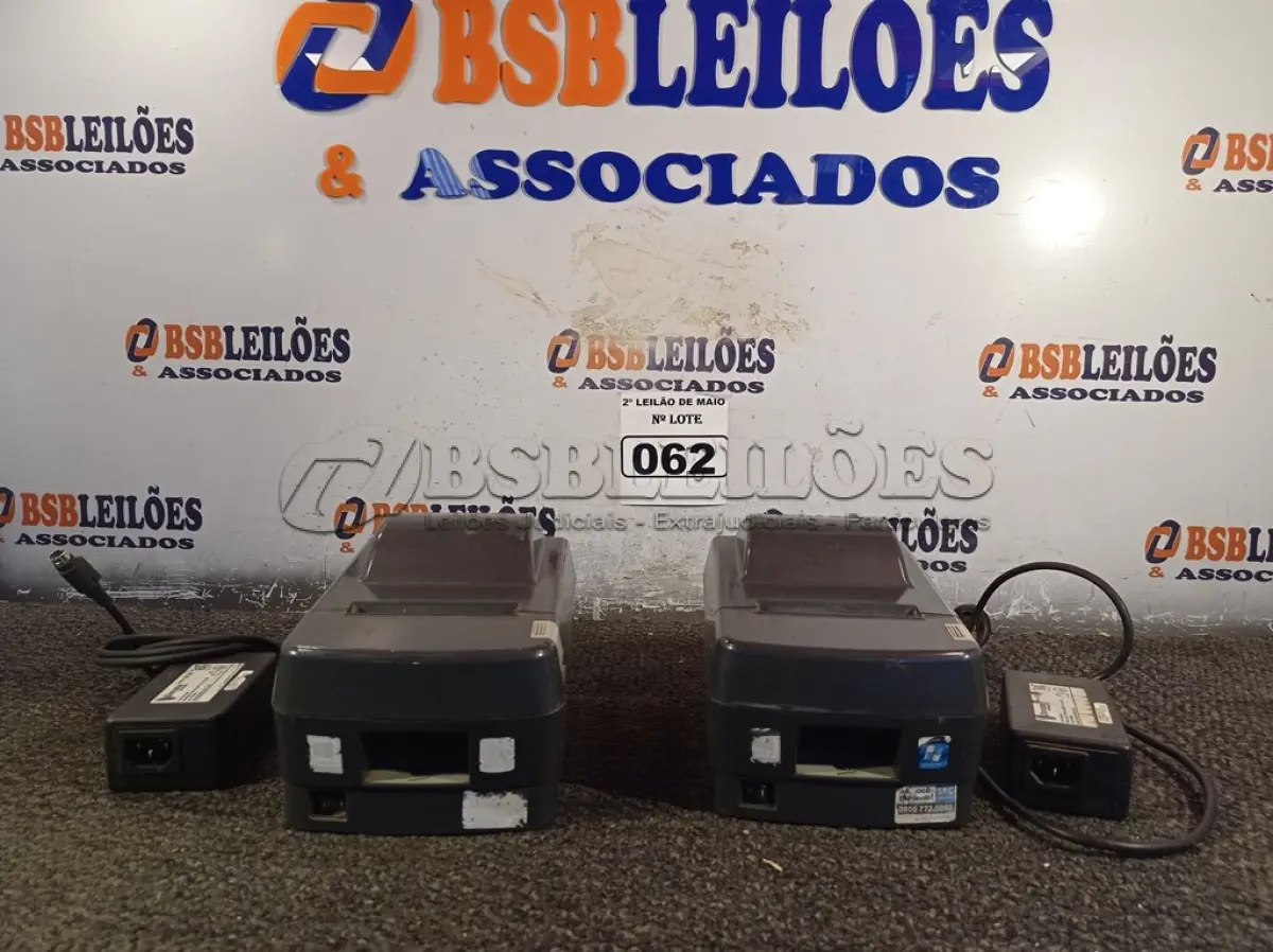 LOTE 062 - 02 IMPRESSORAS DE CUPOM MARCAS DARUMA COM FONTE.  (NO ESTADO) ATENÇÃO! FAZER A VISITAÇÃO ANTES DE ARREMATAR, NÃO SABEMOS SE FUNCIONA. LEILÃO NÃO TEM GARANTIA E NEM DEVOLUÇÃO, SUJEITO A POSSÍVEIS AVARIAS VISÍVEIS/OCULTAS E/OU AUSÊNCIA DE COMPONENTES.