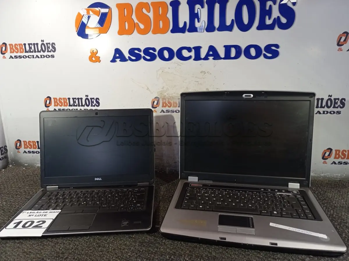LOTE 102 - 02 NOTEBOOKS MARCAS E MODELOS DIVERSOS. (NO ESTADO) ATENÇÃO! FAZER A VISITAÇÃO ANTES DE ARREMATAR, NÃO SABEMOS SE FUNCIONA. LEILÃO NÃO TEM GARANTIA E NEM DEVOLUÇÃO, SUJEITO A POSSÍVEIS AVARIAS VISÍVEIS/OCULTAS E/OU AUSÊNCIA DE COMPONENTES.