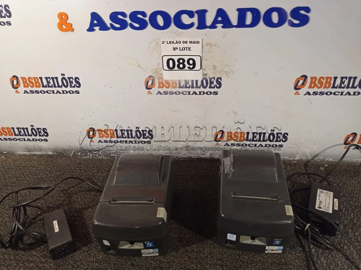 LOTE 089 - 02 IMPRESSORAS DE CUPOM MARCAS DARUMA COM FONTE.  (NO ESTADO) ATENÇÃO! FAZER A VISITAÇÃO ANTES DE ARREMATAR, NÃO SABEMOS SE FUNCIONA. LEILÃO NÃO TEM GARANTIA E NEM DEVOLUÇÃO, SUJEITO A POSSÍVEIS AVARIAS VISÍVEIS/OCULTAS E/OU AUSÊNCIA DE COMPONENTES.