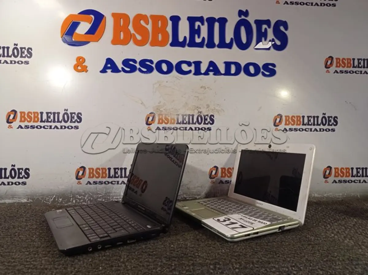 LOTE 317 - 02 NETBOOK’S MARCAS E MODELOS DIVERSOS. (NO ESTADO) ATENÇÃO! FAZER A VISITAÇÃO ANTES DE ARREMATAR, NÃO SABEMOS SE FUNCIONA. LEILÃO NÃO TEM GARANTIA E NEM DEVOLUÇÃO, SUJEITO A POSSÍVEIS AVARIAS VISÍVEIS/OCULTAS E/OU AUSÊNCIA DE COMPONENTES.